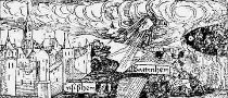 An antique drawing of the Ensisheim fall, 1492